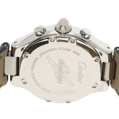 Cartier W1020012 Chronoscaf SM Wristwatch SS Leather Ladies