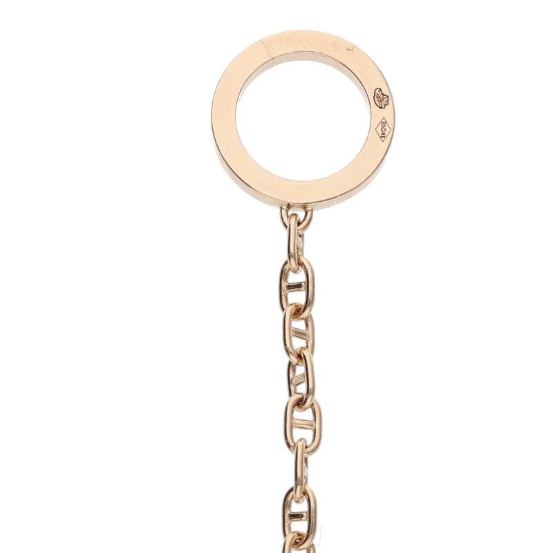 Hermes Chêne D'ancre Contour 18K Pink Gold Diamond Bracelet Men's LG