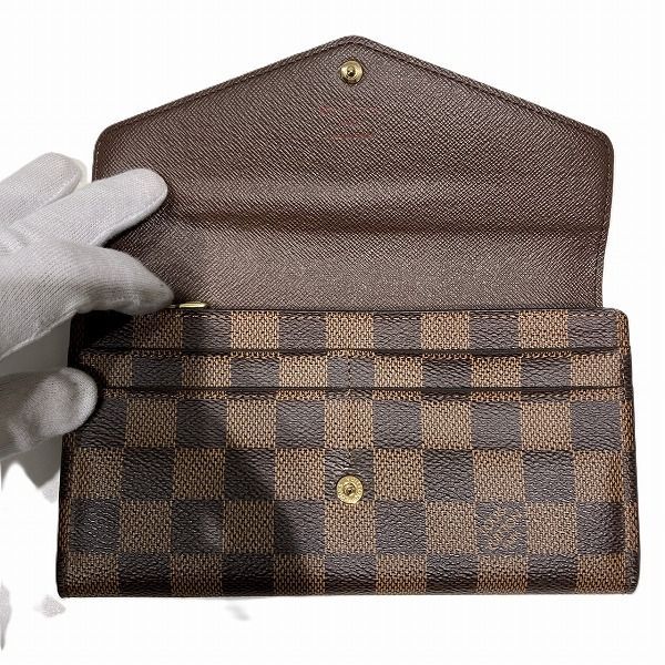 Louis Vuitton Damier Portefeuille Sarah N63209 Long Wallet Unisex