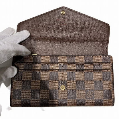 Louis Vuitton Damier Portefeuille Sarah N63209 Long Wallet Unisex