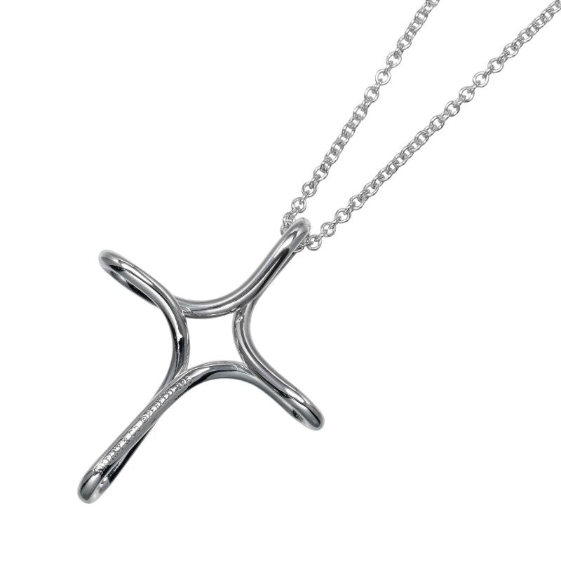 Tiffany & Co Open Cross Silver 925 Ladies 6.54g Necklace