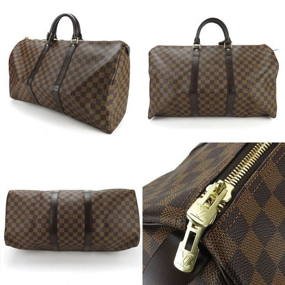 Louis Vuitton Boston Bag Keepall 50 N41427 Damier Travel Bag Unisex Men Ladies