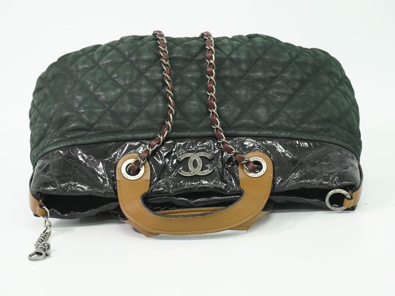 Authentic Chanel In The Mix Coco Mark 2WAY Shoulder Bag Tote Bag Sparkle