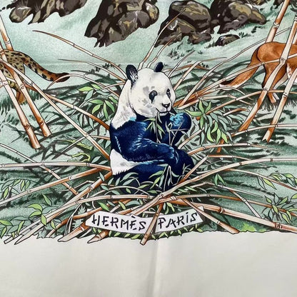 Hermes Carre 90 Sichuan Silk Scarf White