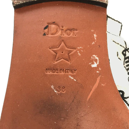 Christian DIOR | J'adior Ankle Ribbon Flat Sandals | 38 | Black | Women's