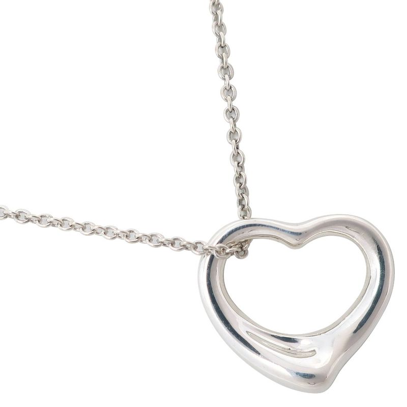 Tiffany & Co Open Heart Elsa Peretti 925 Silver Ladies 2.7g Necklace