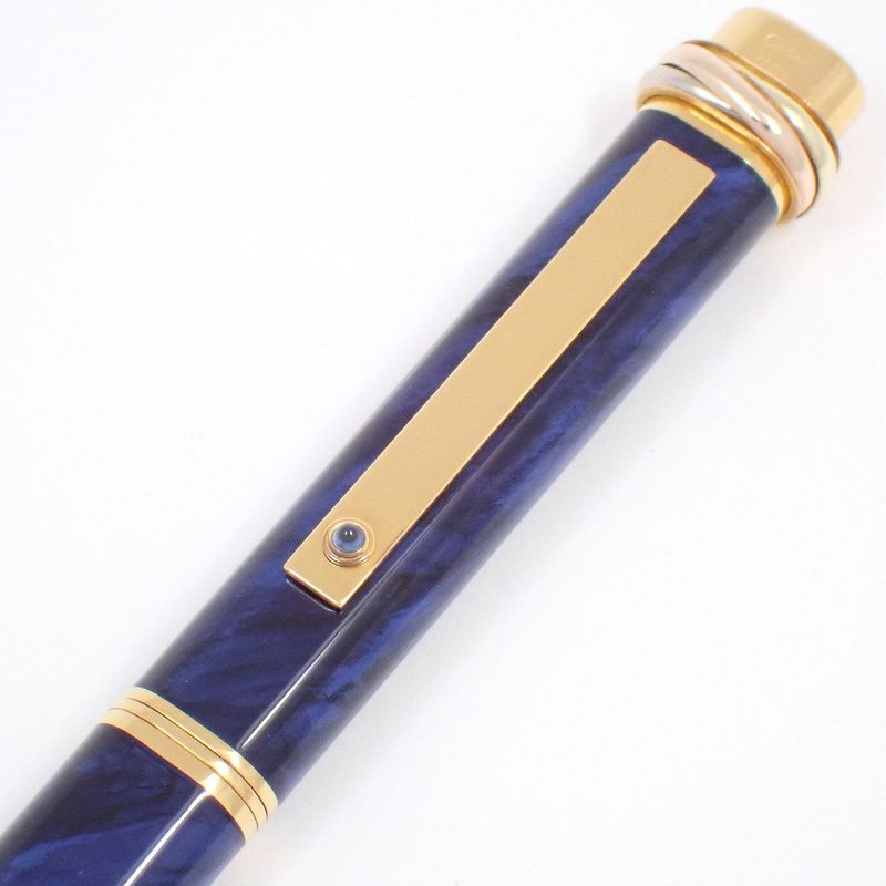 Cartier Trinity Ballpoint Pen Marble Blue Lacquer Sodalite