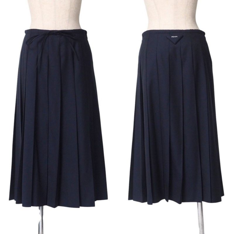 2022Prada Skirt Setup Size Jacket: 38 Skirt: 36S Zip Up Jacket Blouson