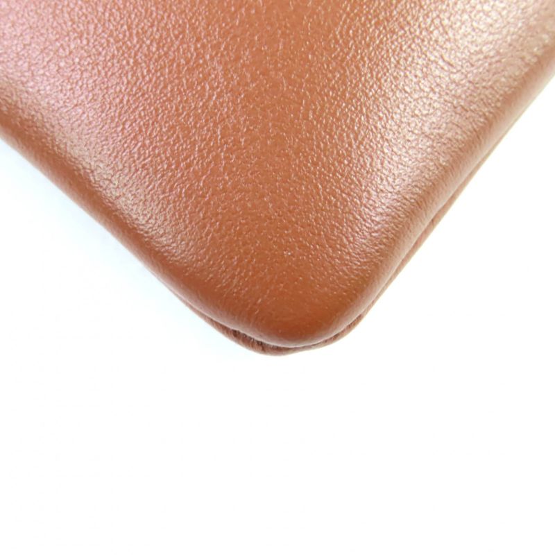 Celine Coin Purse Cuil Triomphe Tan Smooth Calf Leather Card Pouch Coin Case