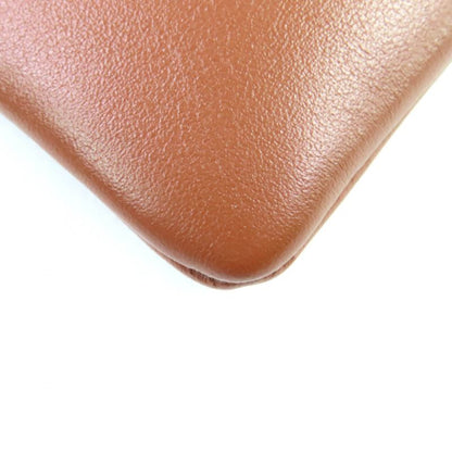 Celine Coin Purse Cuil Triomphe Tan Smooth Calf Leather Card Pouch Coin Case