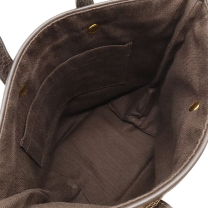 Hermes Hippo Chennai PM Tote Handbag Leather Braided Dark Brown Gold Hardware