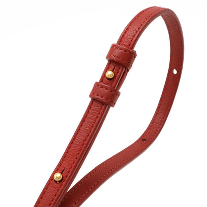 Celine Trio Small Shoulder Bag Shoulder Pouch Pochette Crossbody Leather Red