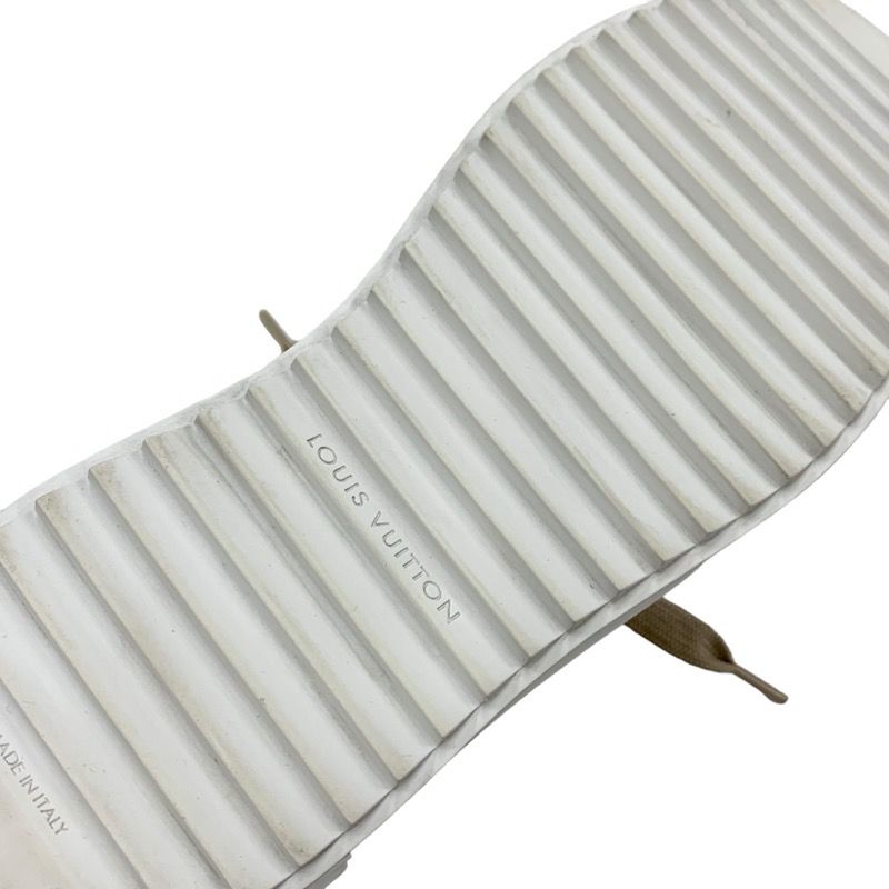 Louis Vuitton Time Out Line Monogram Sneakers Shoes Suede Leather Mouton Beige