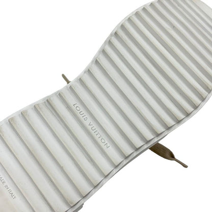 Louis Vuitton Time Out Line Monogram Sneakers Shoes Suede Leather Mouton Beige