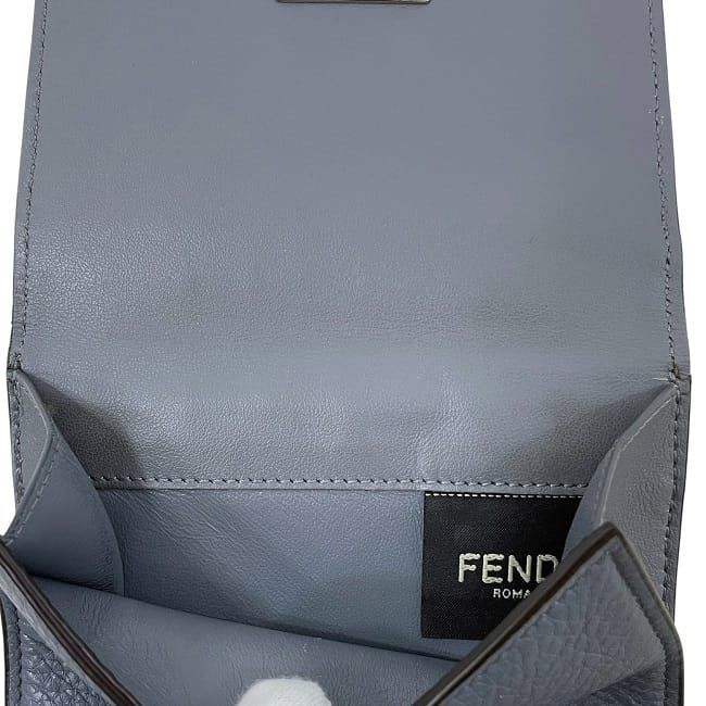 Fendi Fold Wallet Gray Peekaboo 8m0438 Excellent Condition Leather