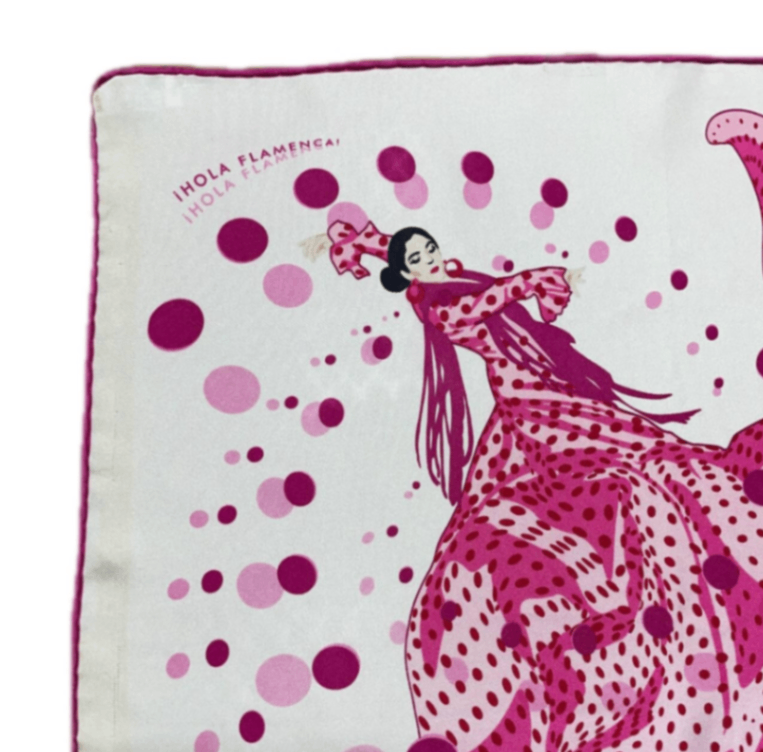 Hermes Carre 45 HOLA Flamenca Ola Flamenca 100% Silk Scarf