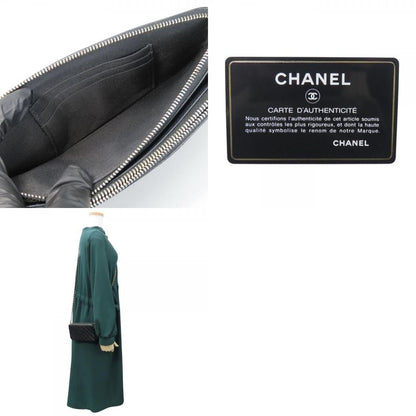 Chanel Shoulder Bag Chain Wallet Lamb Skin Black Gold Hardware Pochette
