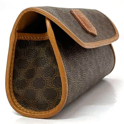 Celine Pouch Ec21594 Brown Macadam PVC Leather