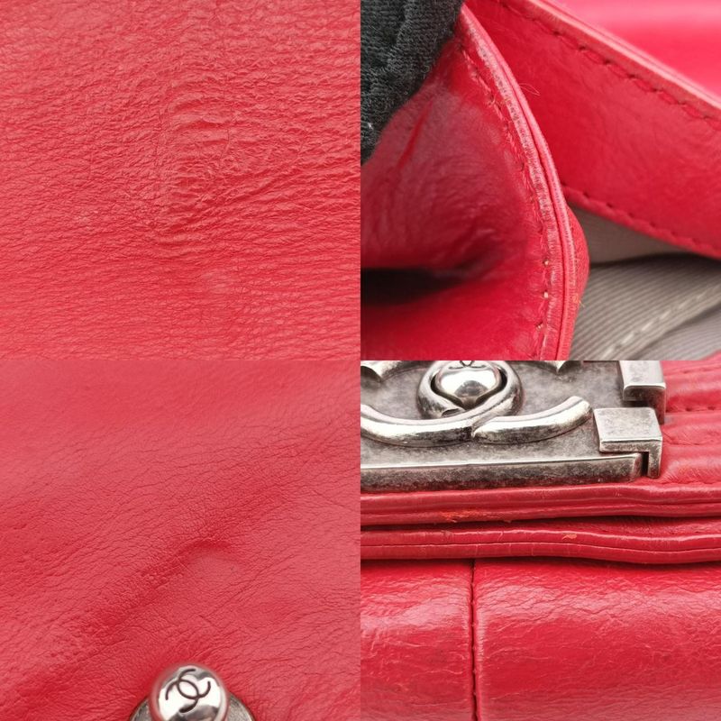 Chanel Boy Chanel Red Leather A9210518893037