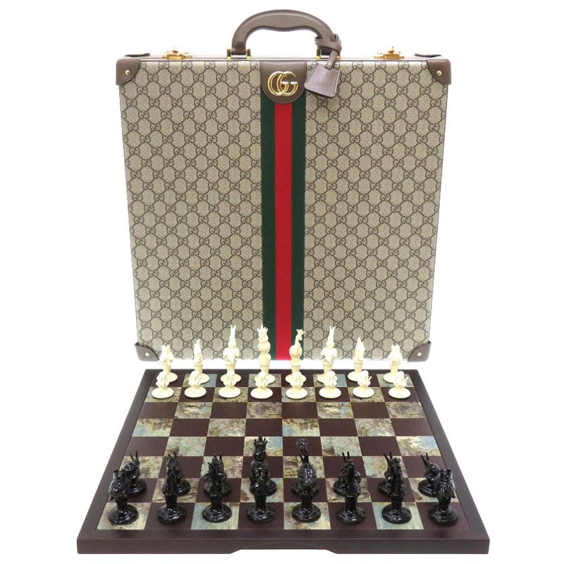 Gucci Chessboard 670276 GG Supreme Beige Game Board Game 0019 Gucci