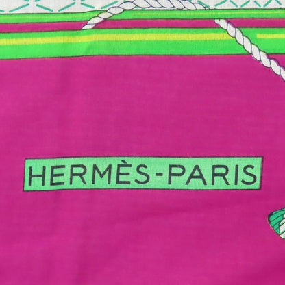 Hermes Shawl Pareo Cotton Purple White Green Butterfly Large Scarf Women Hermes