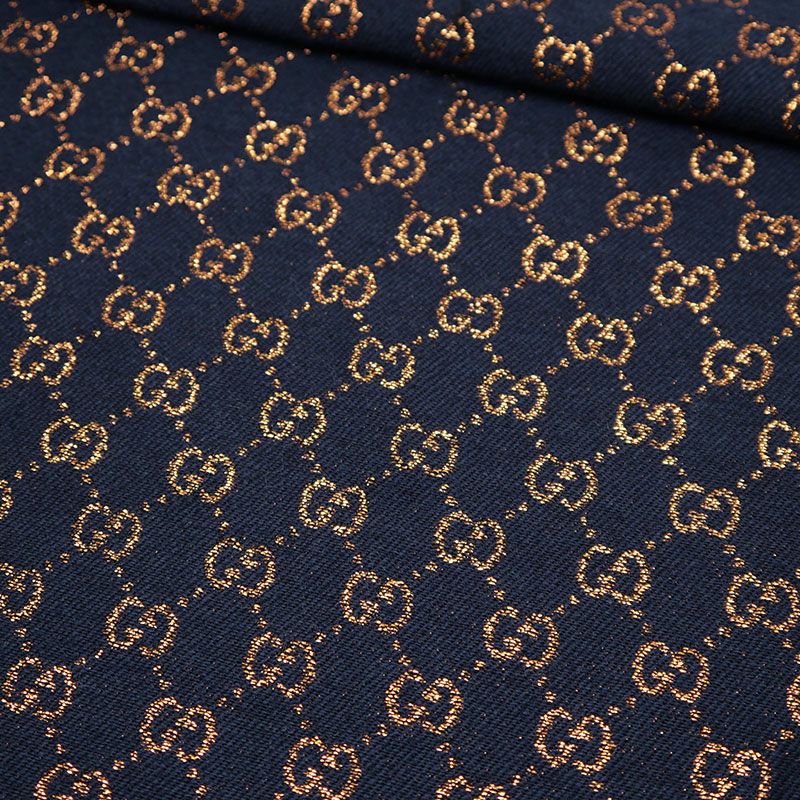 Gucci Scarf 479763 Metallic GG Navy Wool