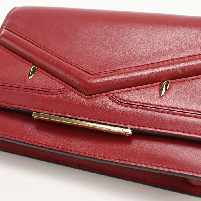 Fendi Bug's Eye 8m0346 Chain Wallet Leather Women