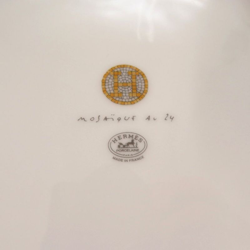 Hermes Mosaic 24 Dinner Plate Silkscreen Print Geometric Pattern Tableware