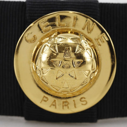 Celine Old Celine Star Vintage Cotton And Gold Plated Black Ladies Barrette