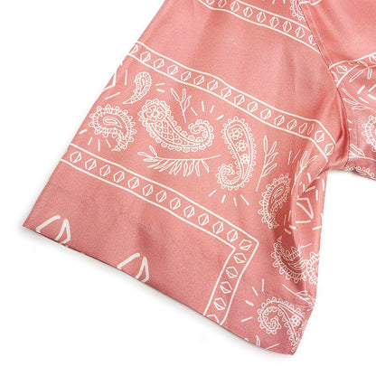 Dior Paisley Pattern Short Sleeve Shirt Size 38 Silk Pink