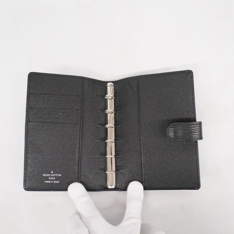 Louis Vuitton Notebook Cabas - Epi Agenda PM R20052 Noir Black Men Women Unisex