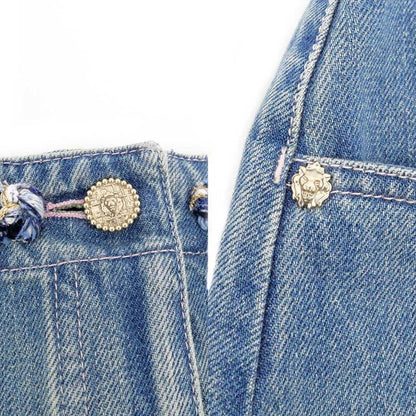 Chanel Denim Skirt P79895 Size 36 Blue Gdhardware Coco Mark Women's