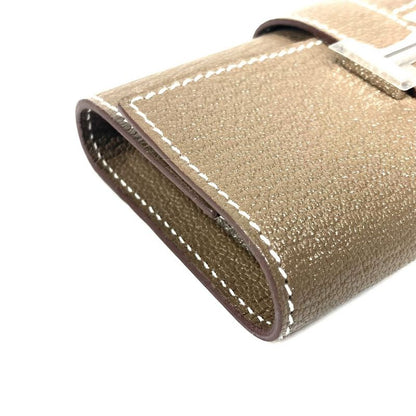 Hermes Key Case Bearn 4P 4-strand Chevre Etoupes Grayish