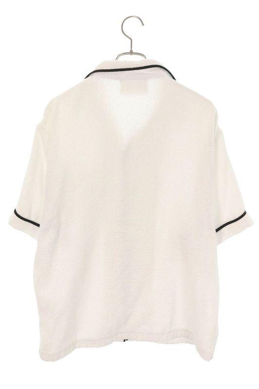 Prada Sc559 Logo Plate Cotton Terry Bow Ring Short Sleeve Shirt Men's M