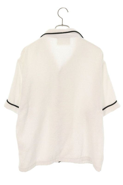 Prada Sc559 Logo Plate Cotton Terry Bow Ring Short Sleeve Shirt Men's M