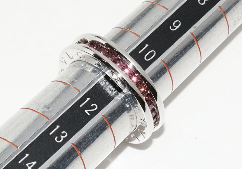 Bulgari Ring 18K White Gold Rhodolite Garnet Bzero1 Ring XS An852563