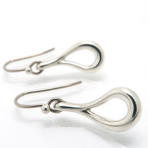 Tiffany & Co Open Tea Dos Lop Earrings 925 Silver Peretti Box Tiffany & Co T&co