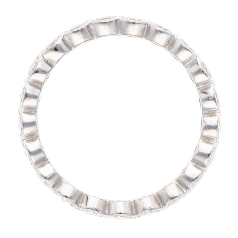 Cartier Broderie De Cartier 18K White Gold Diamond 2 Row Ring Ladies 48 8