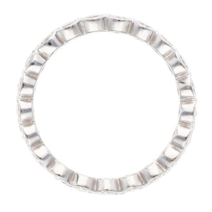 Cartier Broderie De Cartier 18K White Gold Diamond 2 Row Ring Ladies 48 8