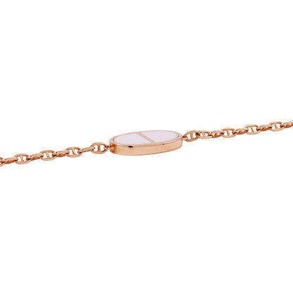 Hermes Bracelet Chaine D'ancre Verso 18K Pink Gold White Ceramic
