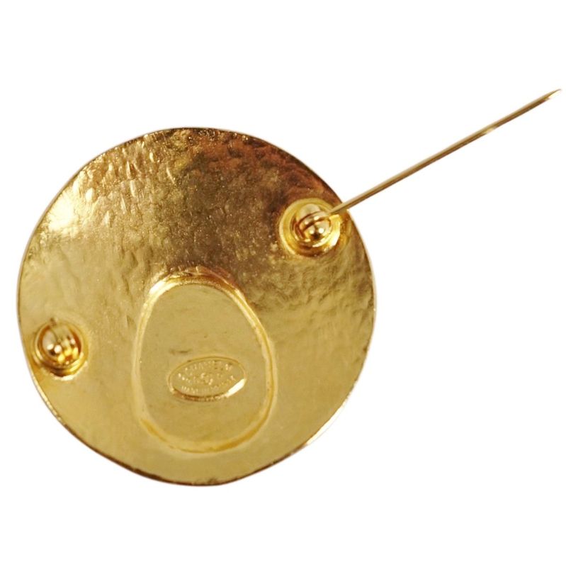 Vintage Chanel Brooch 98P Coco Mark Aqua