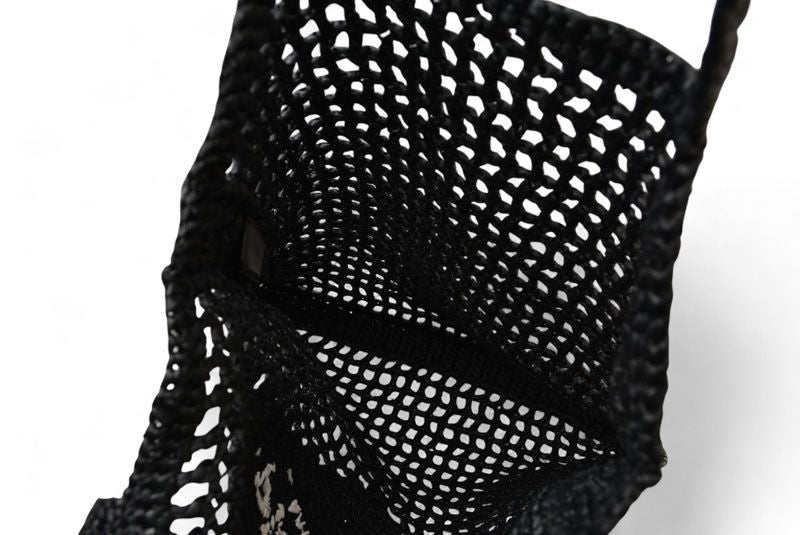 Prada Tote Prada Bag Logo Raffia Cago Black White 1bg393