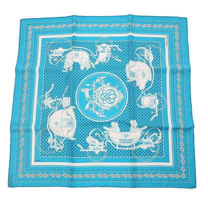 Hermes Carré 55 Ex-Libris Turquoise Ex-Libris Turquoise Silk Scarf Blue
