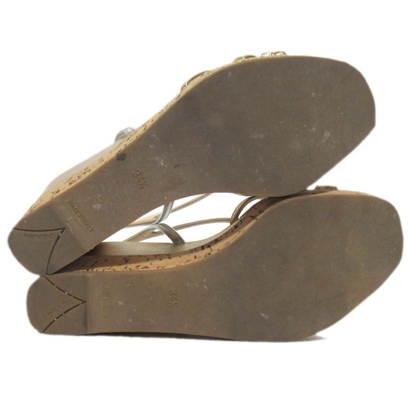 Prada Wedge Sole High Heel Suring Back Sandals Size 34.5 Approx 21.5cm (8.46in)