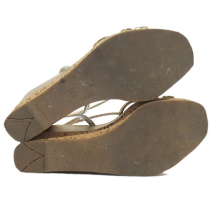 Prada Wedge Sole High Heel Suring Back Sandals Size 34.5 Approx 21.5cm (8.46in)