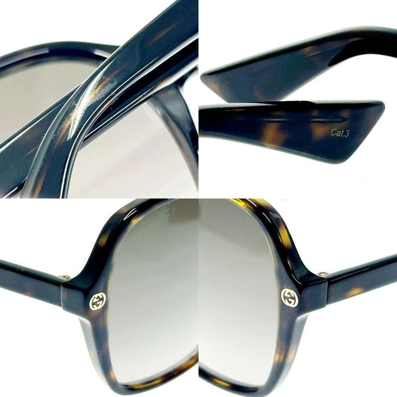 Gucci Gg0092s 002 5518-140 Sunglass Es Brown 330249 Sunglass Es with Case