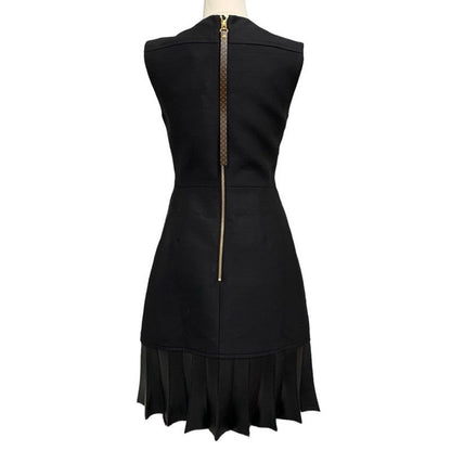 Louis Vuitton Fin Flounce Mikado Dress Sleeveless Nylon Black