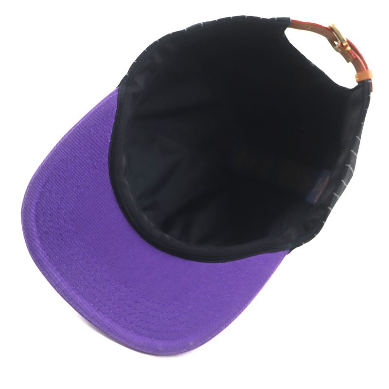 Louis Vuitton Mp3407 Casket Croco Malletier Hat Baseball Cap Black Purple Gold