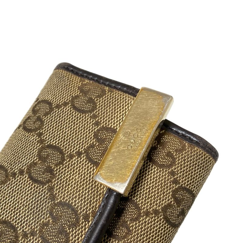 Gucci Key Case GG Pattern 268831 Light Brown X Dark Brown 6 Hooks Leather