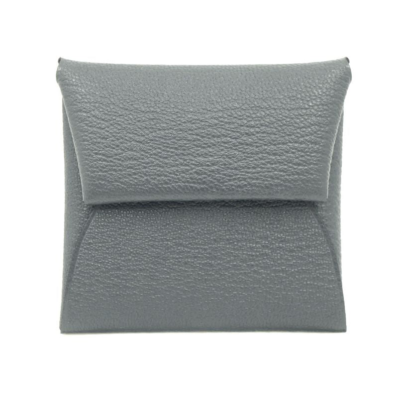 Hermes 041054ck Bastia Coin Purse Wallet Grimisty Dark Gray W Engraved